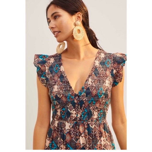 Bohemian Patchwork Anthropologie Peregrine Dress - Picture 5 of 8